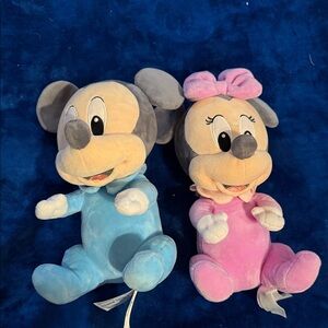 Disney Mickey and Minnie Plush Duo - Blue and Pink